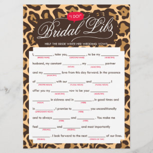 Möhippa Libs Bachelorette Party-spelkort (leopard) Inbjudningar