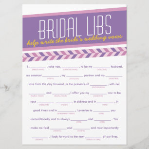 Möhippa Libs Bachelorette Party-spelkort (lila) Inbjudningar