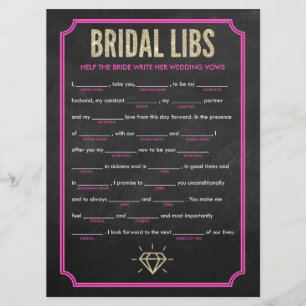 Möhippa Libs Bachelorette Party-spelkort (rosa) Inbjudningar