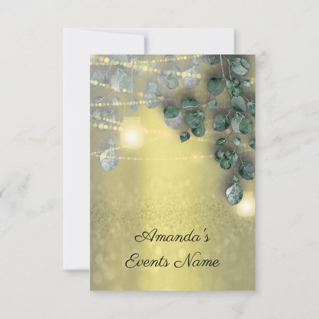 Möhippa Light Burk Rustic Gult Inbjudningar (Baksida)