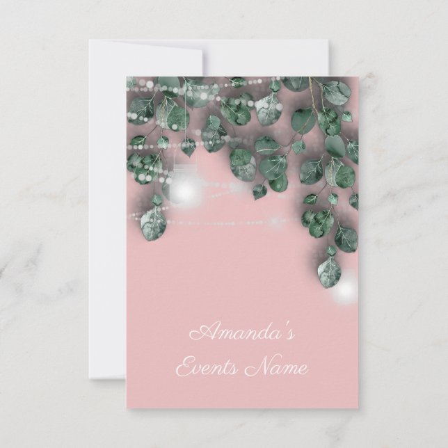 Möhippa Light Burk Rustic Rosa Inbjudningar (Baksida)