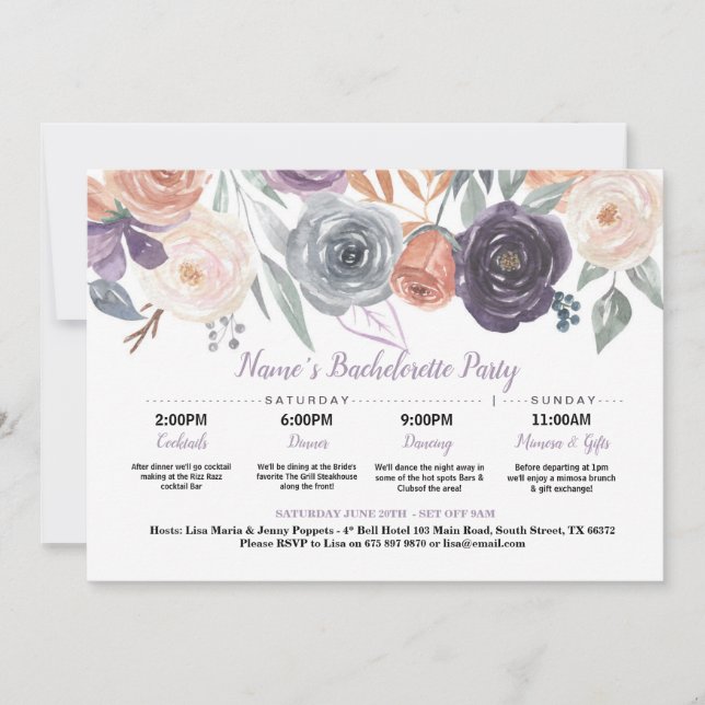 Möhippa Lila av kronisk persikofenol Inbjudningar (Framsida)