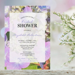 Möhippa Lila Blue Hydrangea Blå tema Blå Hydrangea Inbjudningar