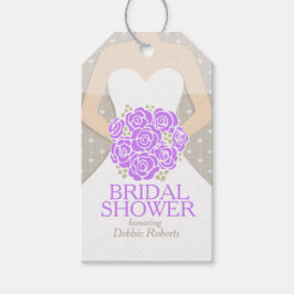 Möhippa lila Rehearsal bröllop-märkre Presentetikett