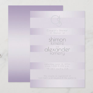 Möhippa Lilac Shimmer Rand Monogram Inbjudningar