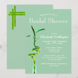 Möhippa Lucky Bamboo Pastel Grönt Template Inbjudningar