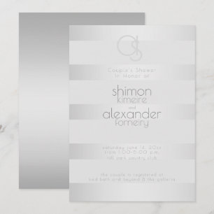 Möhippa Luminous Silver Rand Monogram Inbjudningar
