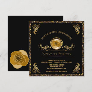 Möhippa Luncheon Black Guld Möhippan Bröllop Inbjudningar