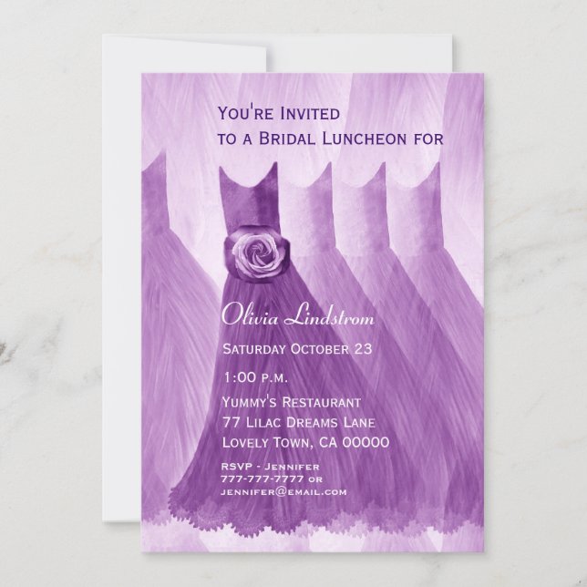 Möhippa Luncheon Söt Bridesmaid-klänningar Inbjudningar (Framsida)