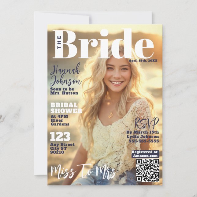 Möhippa Magazine Cover Inbjudningar (Framsida)