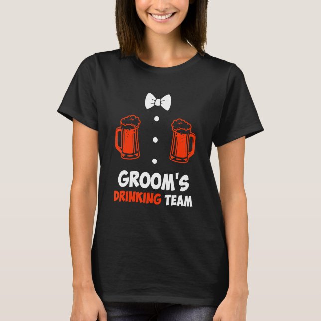 Möhippa män team brudgum bröllop t shirt (Framsida)