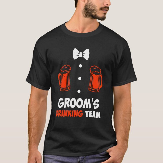Möhippa män team brudgum bröllop t shirt (Framsida)