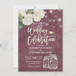 Möhippa Mason Burk Hydrangea Ljus Burgundy Inbjudningar