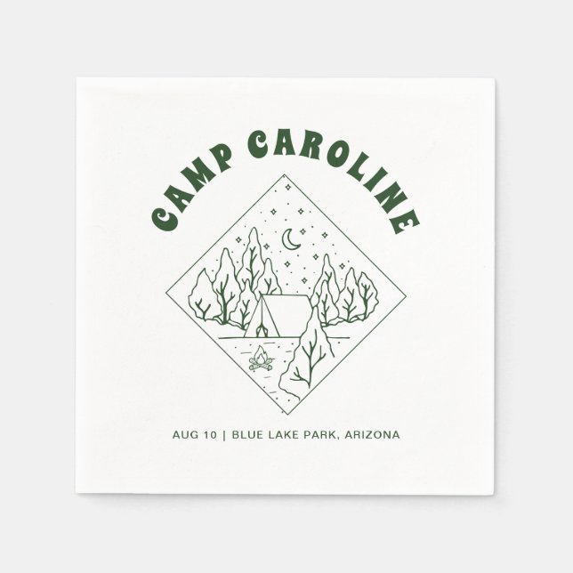 Möhippa med campingtema pappersservett (Framsidan)