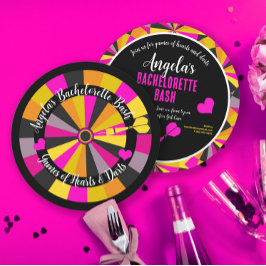 Möhippa med Dart och Hjärtan-lekar Inbjudningar