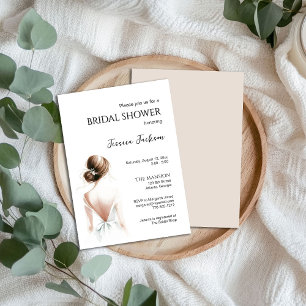 Möhippa med inbjudan till Watercolor Bride Shower