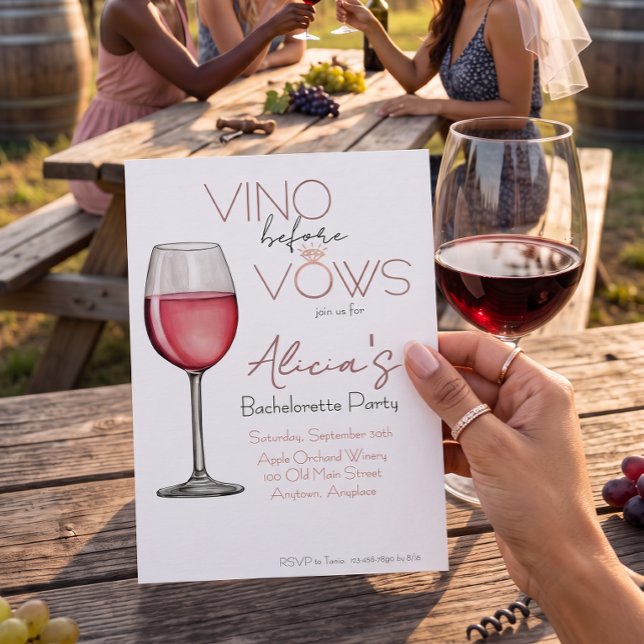 Möhippa med Vino Before Vows Inbjudningar (Skapare uppladdad)