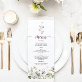 Möhippa Menu för Rustic Wildblomma Meny