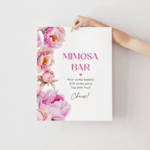 Möhippa mimosa pub i rosa blommigt poster