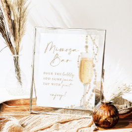 Möhippa Mimosa Pub Sign, Pearls & Prosecco Poster