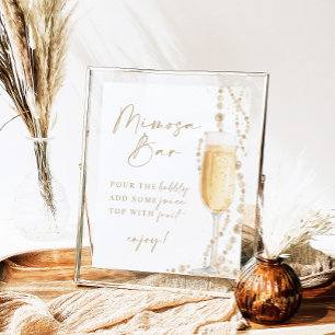 Möhippa Mimosa Pub Sign, Pearls & Prosecco Poster