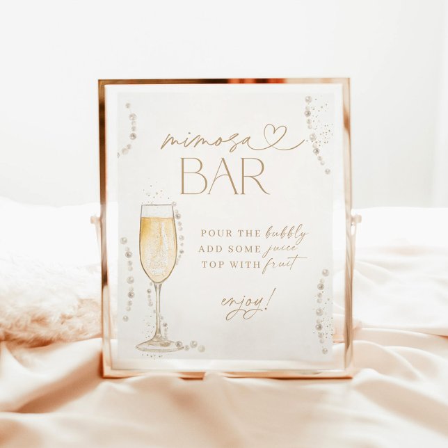 Möhippa Mimosa Pub Sign, Pearls & Prosecco Poster (Skapare uppladdad)