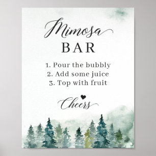 Möhippa Mimosa Pub Sign Winter Gräs Träd Poster