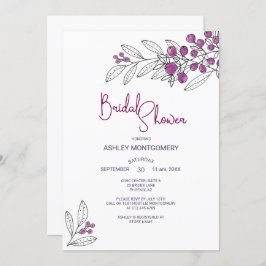 Möhippa Minimalist Lila Löv Berries Inbjudningar