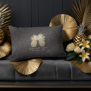 Möhippa Modern Black Guld Pineapple par Lumbarkudde