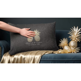 Möhippa Modern Black Guld Pineapple par Lumbarkudde
