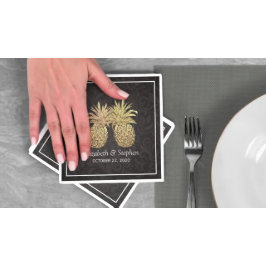 Möhippa Modern Black Guld Pineapple par Pappersservett