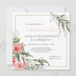 Möhippa Modern Blommigt Eucalyptus Vattenfärg Inbjudningar