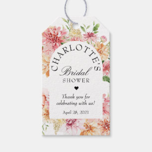 möhippa Modern Romantisk  persiko-Blommigt Presentetikett