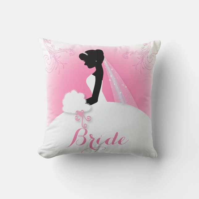 Möhippa Mrs. Höger Rosa bride silhouette Kudde (Framsida)