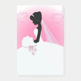 Möhippa Mrs. Höger Rosa bride silhouette Post-it Block