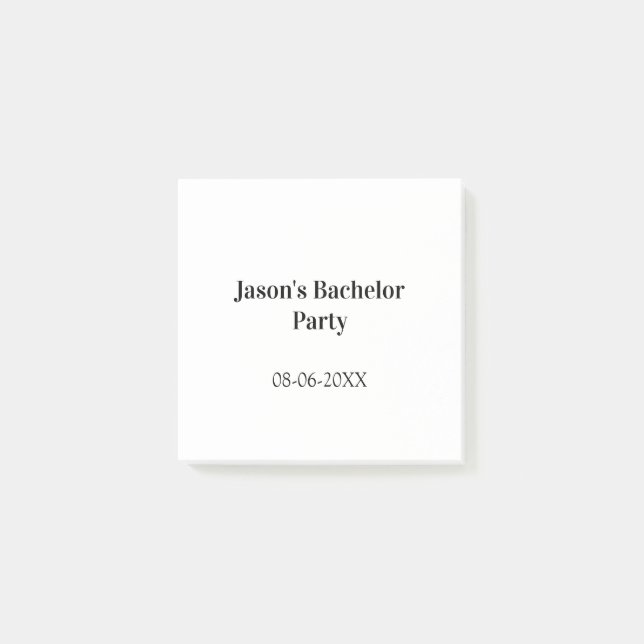 Möhippa namn datum enkel minimal bestman  post-it block (Framsida)