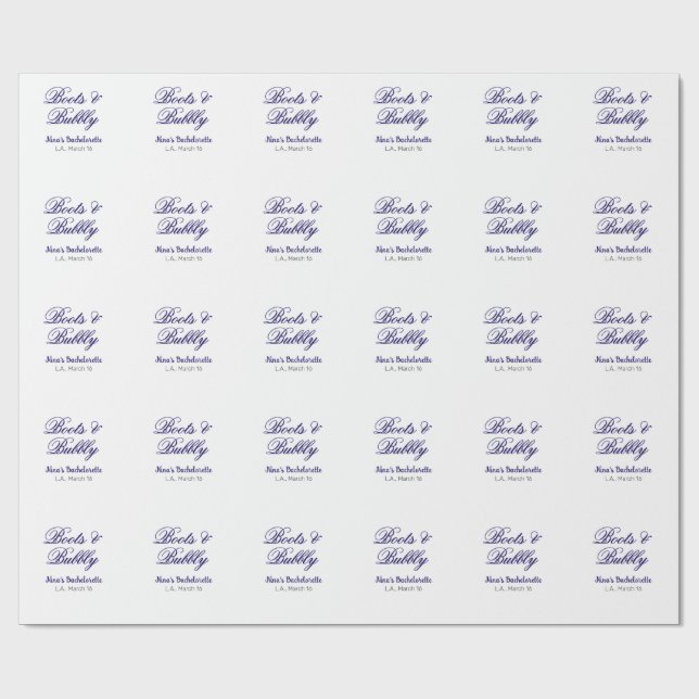 Möhippa namnet Boots & Bubble lila ställe Presentpapper (Platt)