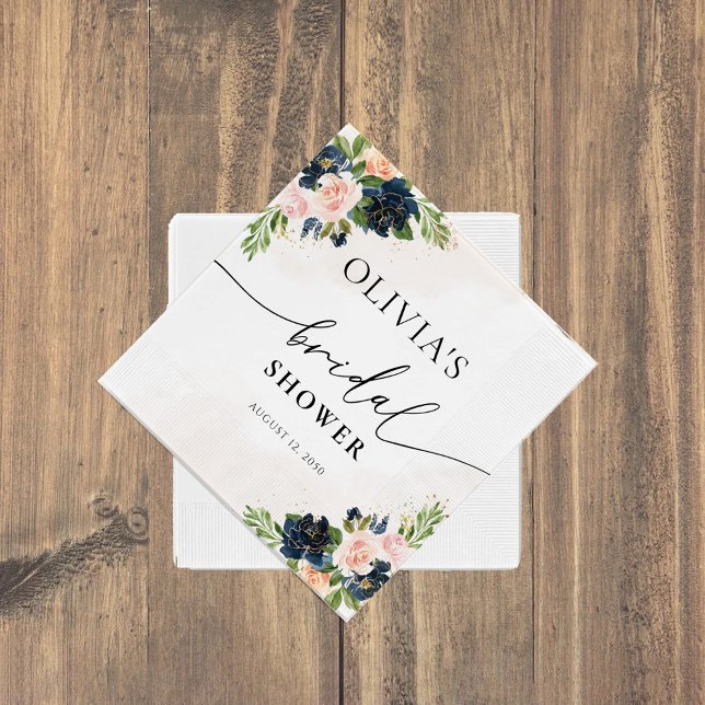 Möhippa Napkin för marin och  Rosa Blommigt Pappersservett (Skapare uppladdad)
