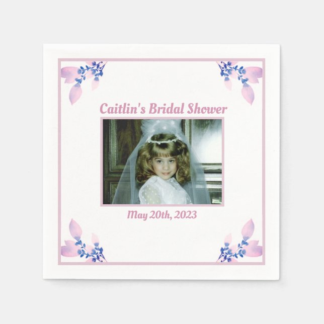 Möhippa Napkin - Rosa tema med foto Pappersservett (Framsidan)