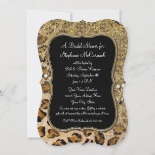 Möhippa Naturlig Guld Leopard Animal Anpassningsba Inbjudningar