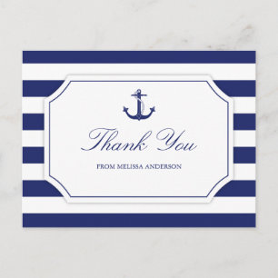 Möhippa Nautical Anchor Navy Blue Tack Vykort
