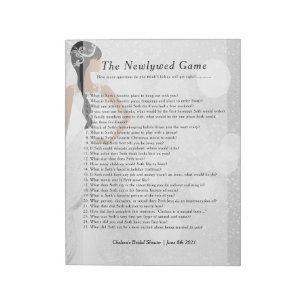 Möhippa Newlyged Game - White Glitter 👰 Anteckningsblock