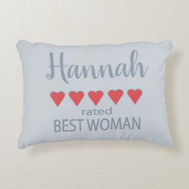Möhippa och Bröllopsfest 5 Bästa hjärt-kvinna Prydnadskudde