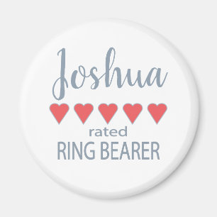 Möhippa och Bröllopsfest 5 Heart Ring Bearer Magnet