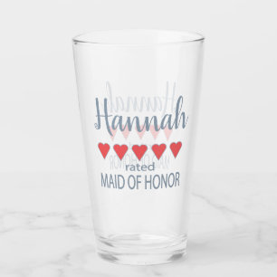 Möhippa och Bröllopsfest 5 Hjärtat Maid of honor Glaskopp