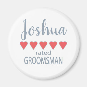 Möhippa och Bröllopsfest 5 Hjärtgroomsman Magnet