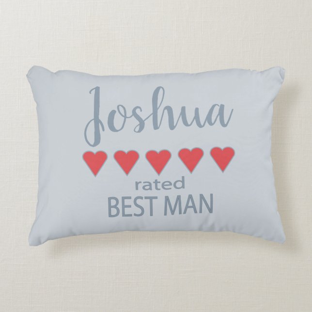 Möhippa och Bröllopsfest 5 Hjärtlige man Prydnadskudde (Framsidan)