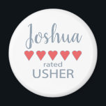 Möhippa och Bröllopsfest 5 Hjärtvaktare Magnet<br><div class="desc">Ledamöterna från brudens sida och bröllopsfest kommer att känna sig älskade och uppskattade med en "fem hjärtegåva" som gjorts särskilt för dem. Kärlek är vad det handlar om. Vare sig det är en hemstad bröllop eller ett destinationsbröllop kommer personligen säkert att ta med sig leenden på vägen. Anpassadets t-shirts har...</div>