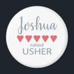 Möhippa och Bröllopsfest 5 Hjärtvaktare Magnet<br><div class="desc">Ledamöterna från brudens sida och bröllopsfest kommer att känna sig älskade och uppskattade med en "fem hjärtegåva" som gjorts särskilt för dem. Kärlek är vad det handlar om. Vare sig det är en hemstad bröllop eller ett destinationsbröllop kommer personligen säkert att ta med sig leenden på vägen. Anpassadets t-shirts har...</div>