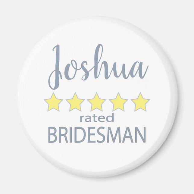 Möhippa och Bröllopsfest 5 Star Bridesman Magnet (Framsidan)